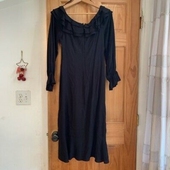 SOLD & Other Stories Ruffle Off Shoulder Midi Mermaid Dress - Picture 6 of 8